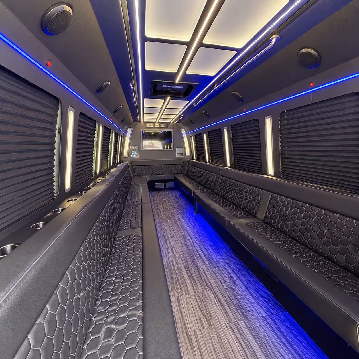 diamond bar 30 passenger party bus interior