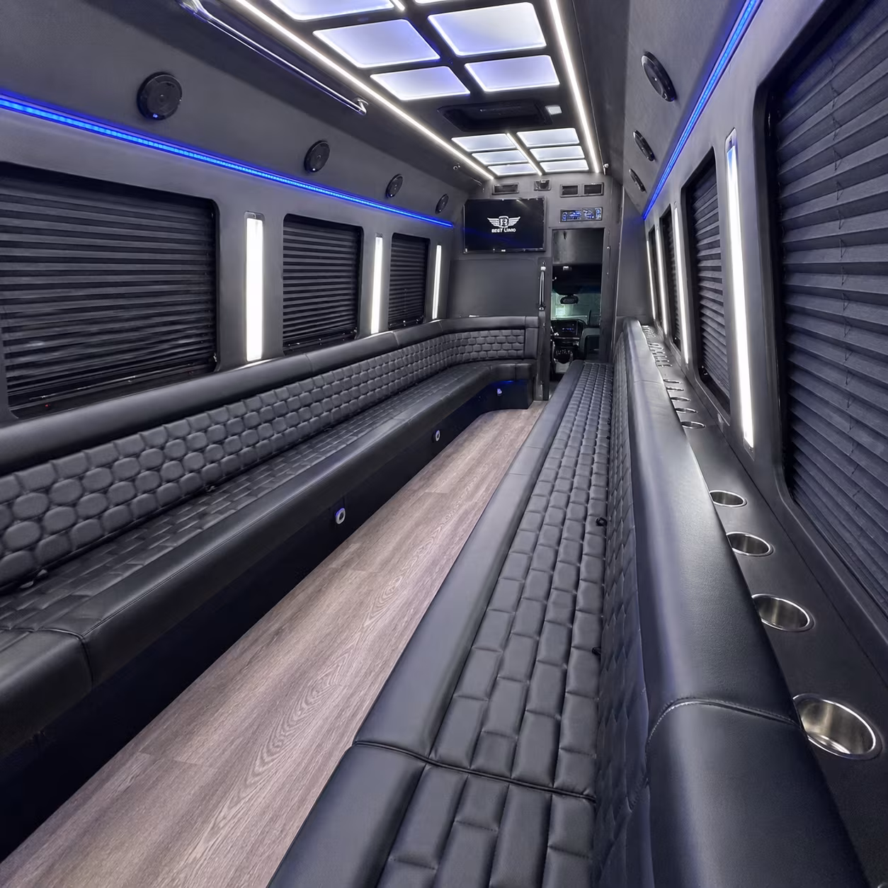 diamond bar party bus rental interior
