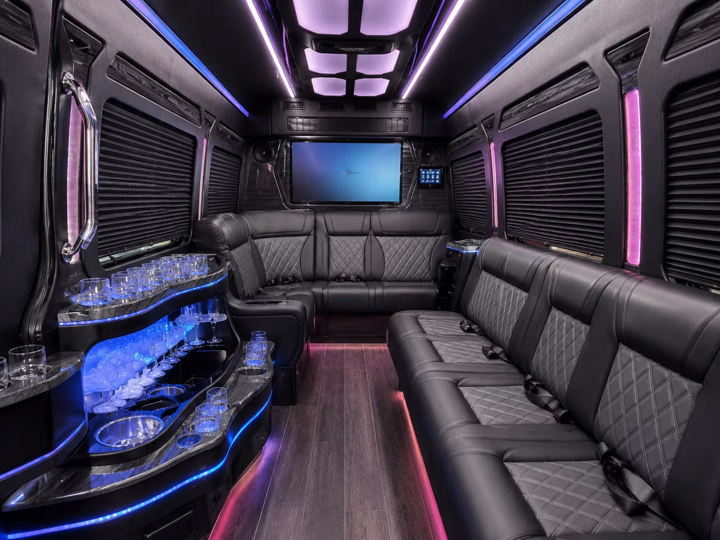 diamond bar wedding transportation onboard seating