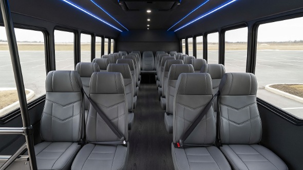 Interior of Charter Bus Company Diamond Bar's 20 Passenger Mini bus in Diamond Bar