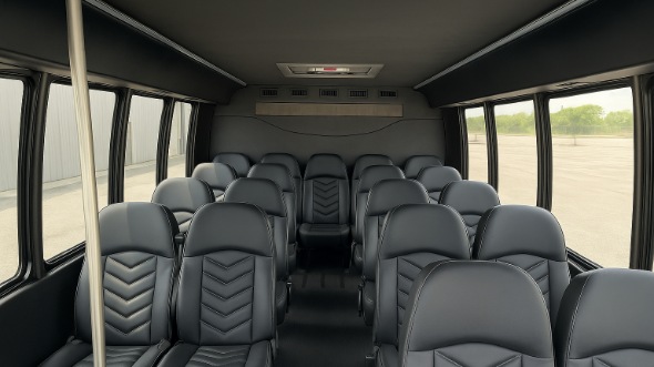 Interior of Charter Bus Company Diamond Bar's 25 Passenger Mini bus in Diamond Bar