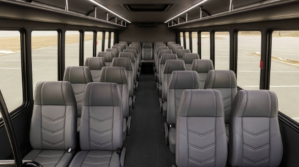 Interior of Charter Bus Company Diamond Bar's 28 Passenger Mini bus in Diamond Bar