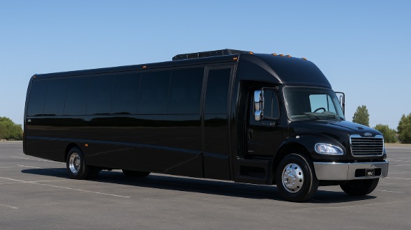 Exterior of Charter Bus Company Diamond Bar's 35 Passenger Minibus in Diamond Bar