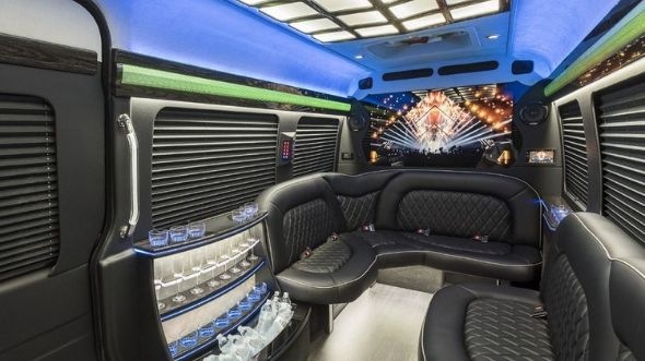 diamond bar sprinter limo rental interior