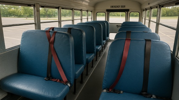Interior of Charter Bus Company Diamond Bar's School Bus in Diamond Bar