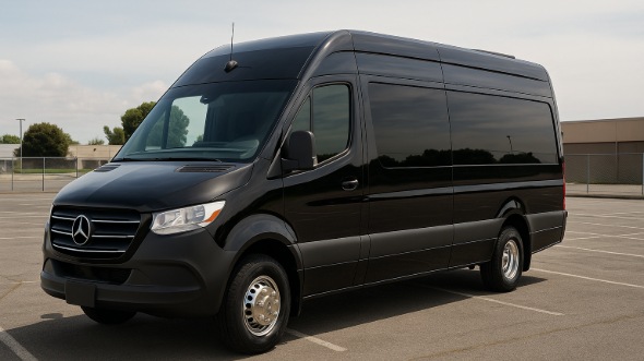 Exterior of Charter Bus Company Diamond Bar's Sprinter Limo in Diamond Bar