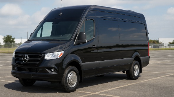 Exterior of Charter Bus Company Diamond Bar's Sprinter Van Rental With Driver in Diamond Bar