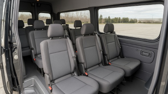 Interior of Charter Bus Company Diamond Bar's Sprinter Van Rental With Driver in Diamond Bar